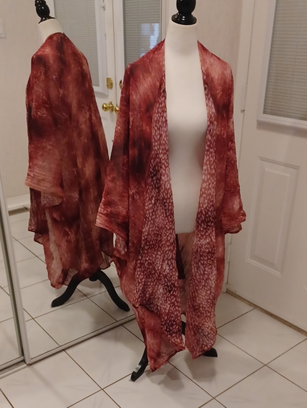 4/$60 Large Scarf-Like Reversible Open Cover-Up - One Size
